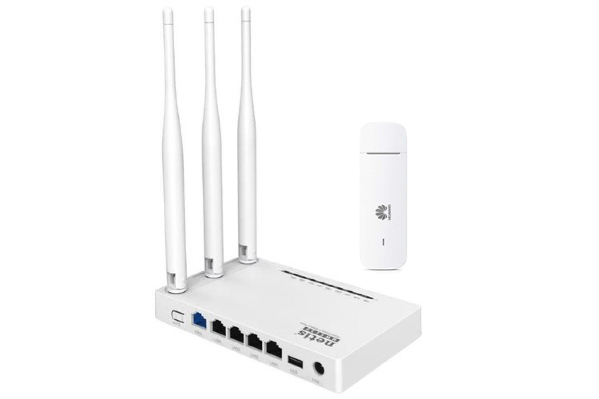 

Комплект модем Huawei E3372 + роутер Netis MW5230