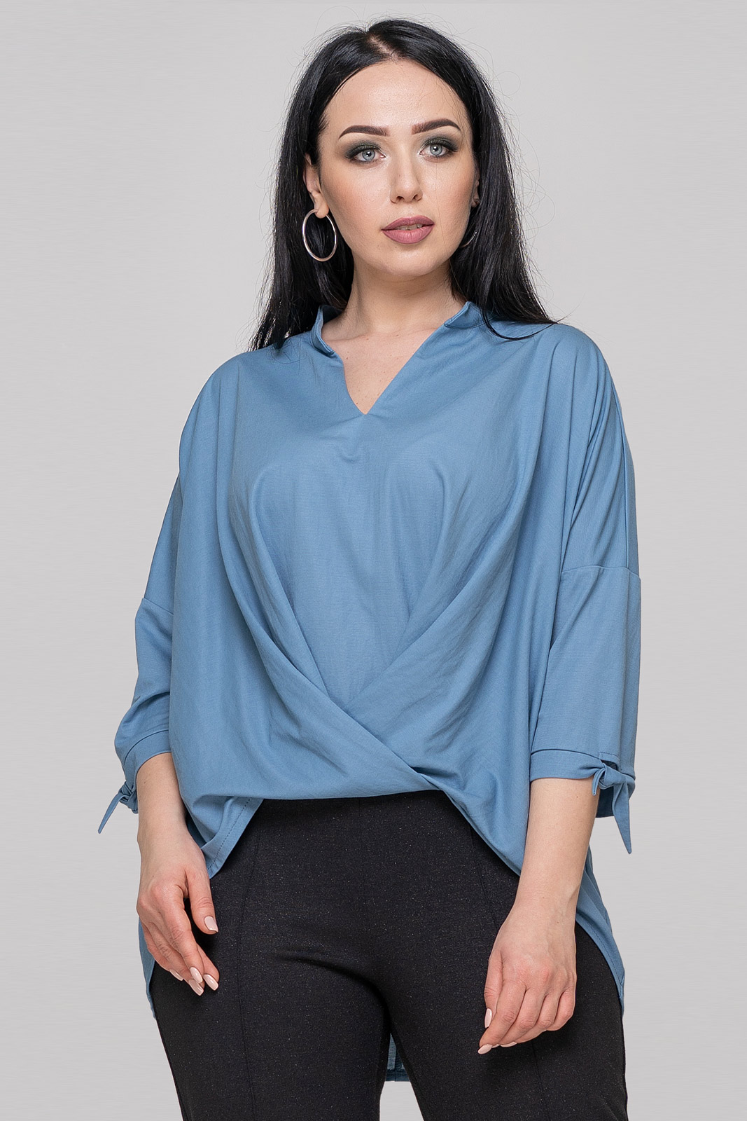 

Блуза V&V 2890.101 Oversize серо-голубой