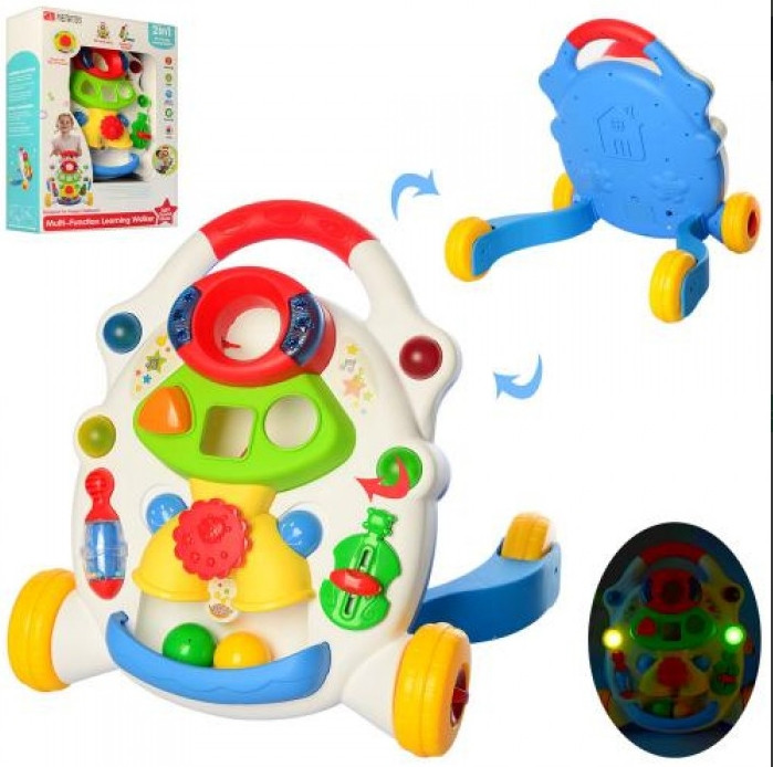 

Игровой центр 34210 Каталка-ходунки 2в1 для малышей, сортер, музыка, свет