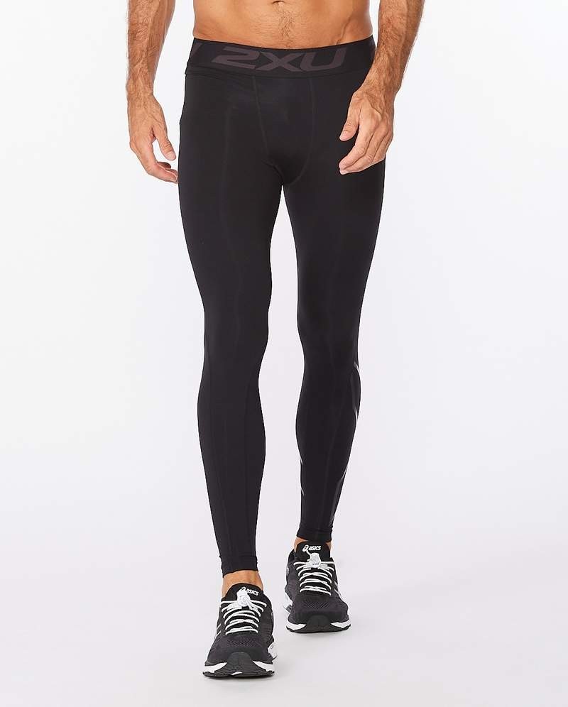 

Мужские термо-компрессионные тайтсы 2XU, Ignition Compression Tights, L, черный/черный логотип