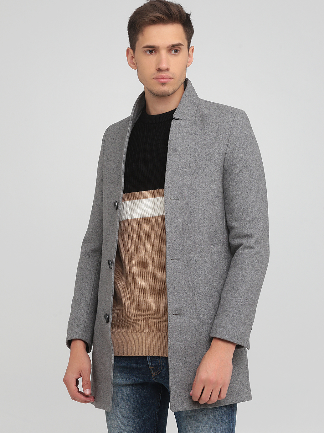 

Пальто H&M 788172 44 Светло-серое