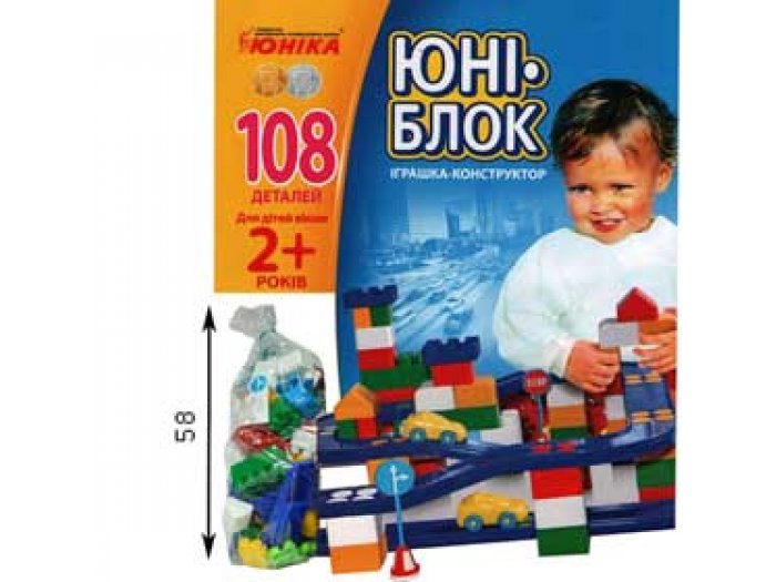 

Конструктор Юни-блок, Юника, 108 дет.