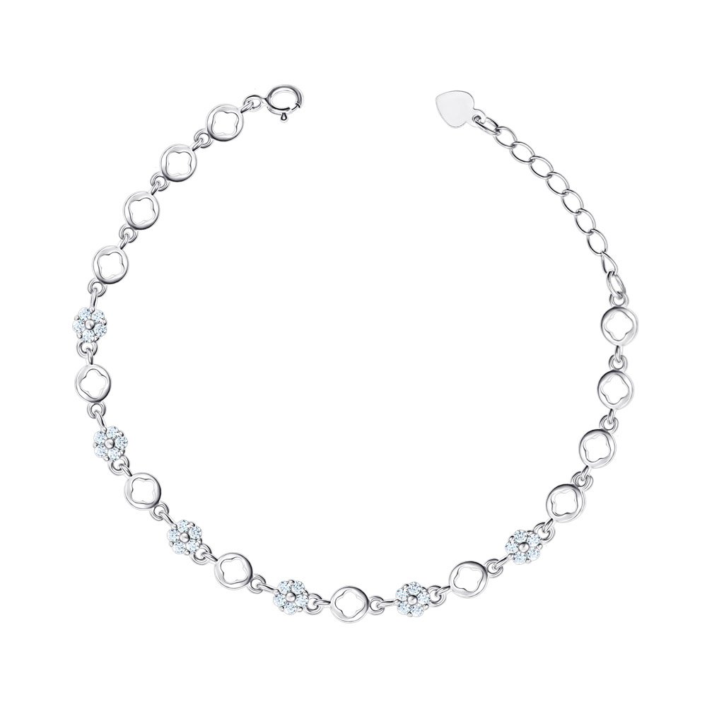 

Серебряный браслет с фианитами 000149033 16.5 размера