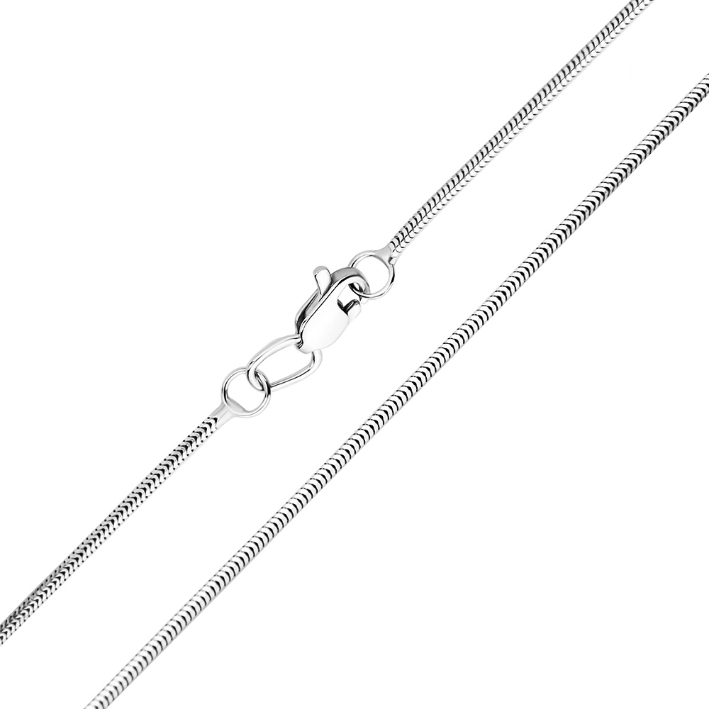 

Золотая цепочка в белом цвете плетения снейк, 1мм 000117325 55 размера