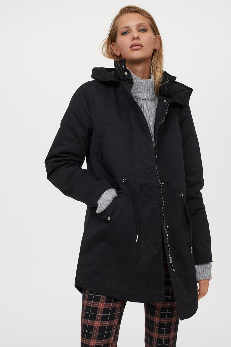

Утепленная парка H&M  Черный, Утепленная парка H&M XS Черный