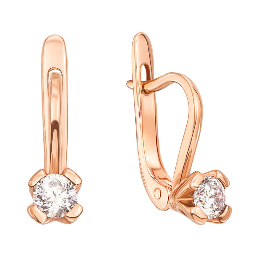 

Серьги из красного золота с фианитами 000130440