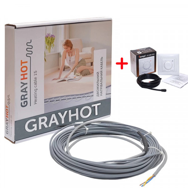 

Нагревательный кабель GrayHot (129Вт/9м) 0,7-1,1 м2