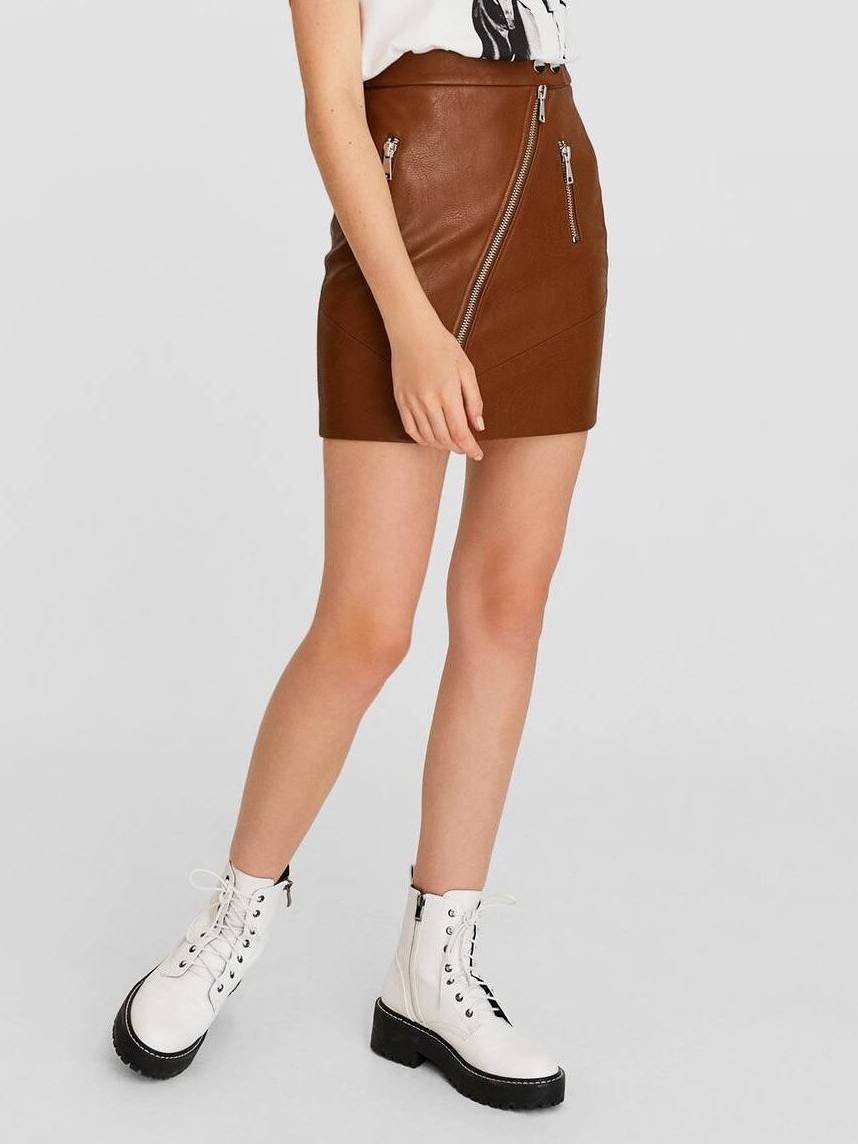

Юбка из искусственной кожи Stradivarius 04702626440 34 Коричневая