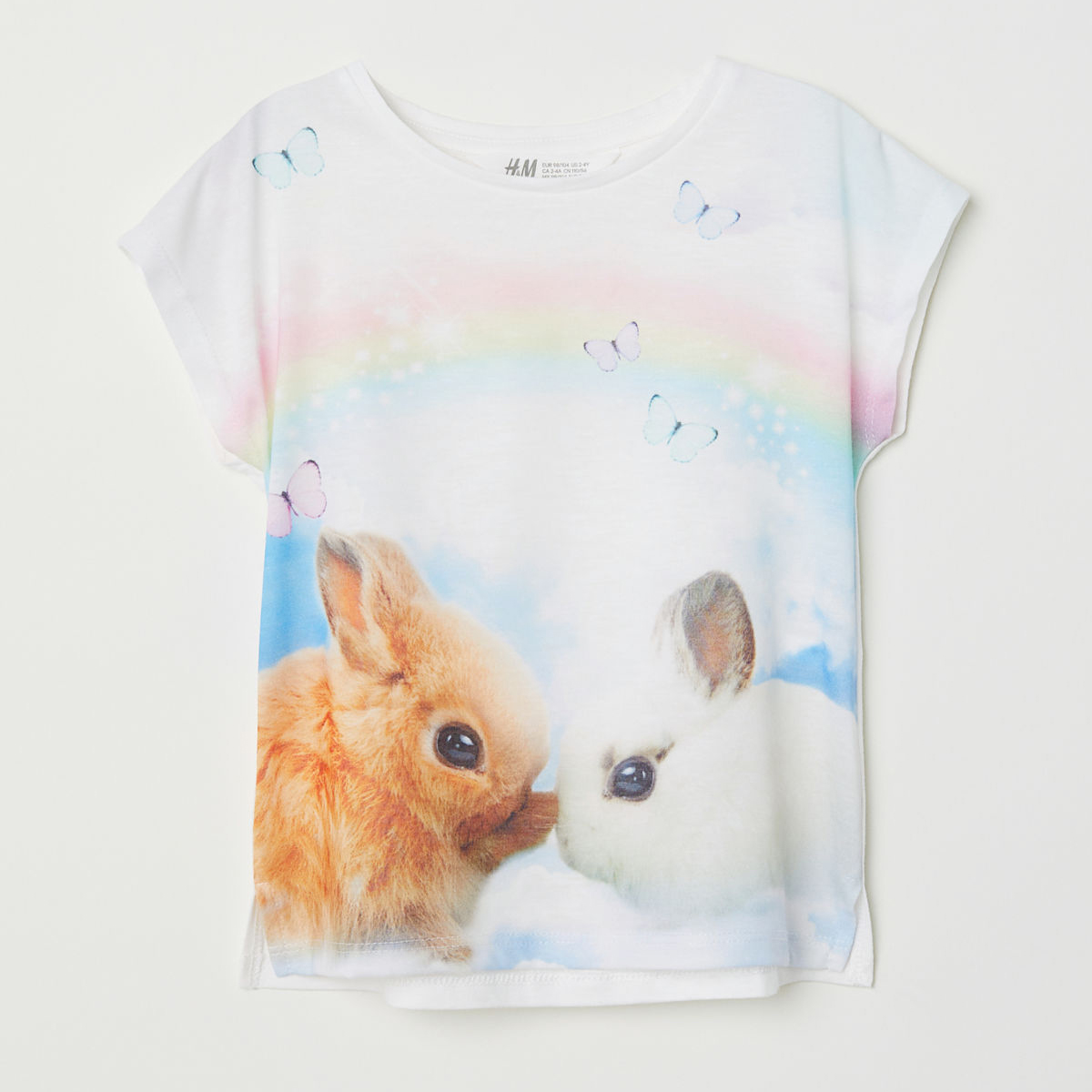 

Футболка H&M 6115477 92 см Белая/Радуга (hm09772731533)