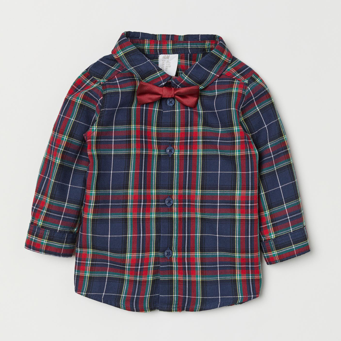 

Рубашка + бабочка H&M 711-646564 86 см Синяя/Клетка