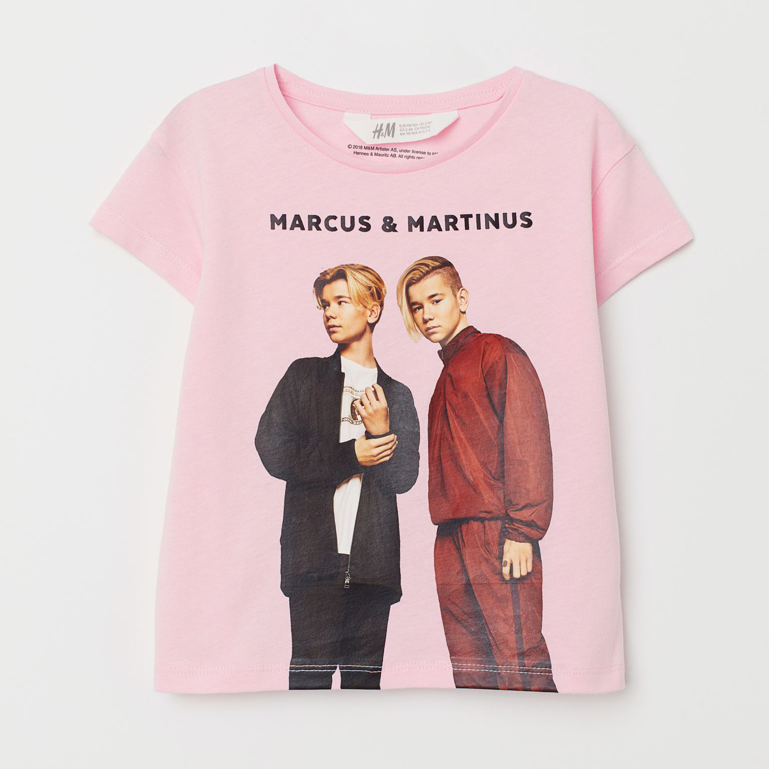 

Футболка H&M 711-706464 92 см Светло-розовая/Принт