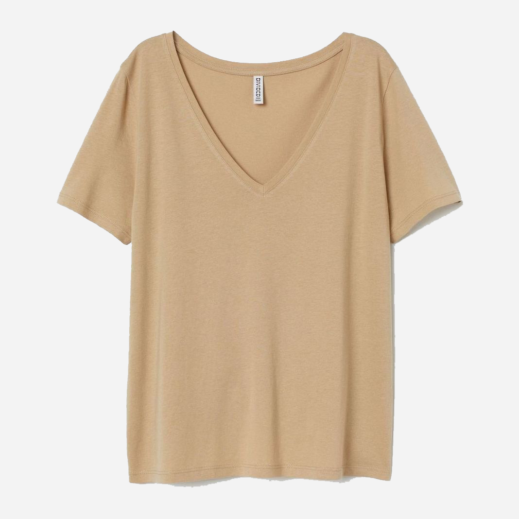 

Футболка H&M 0718278  Бежевая, Футболка H&M 0718278 S Бежевая