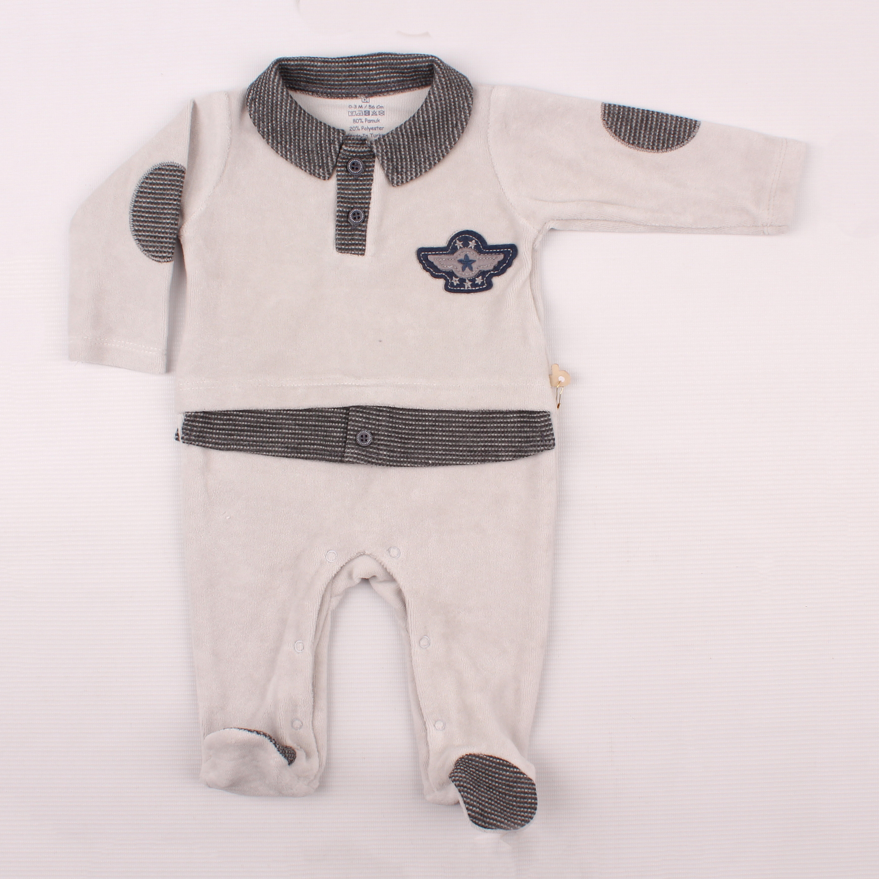 

Человечек велюровый Bibaby 60262 56 см Серый