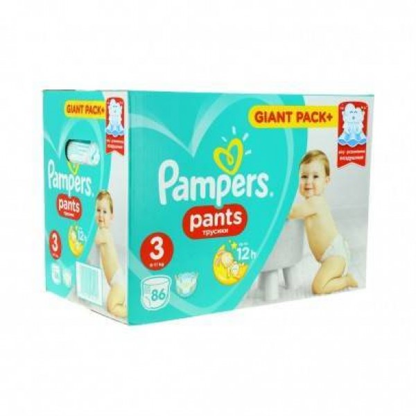 

Подгузники-трусики Pampers Pants 3 (6-11 кг), 86 шт