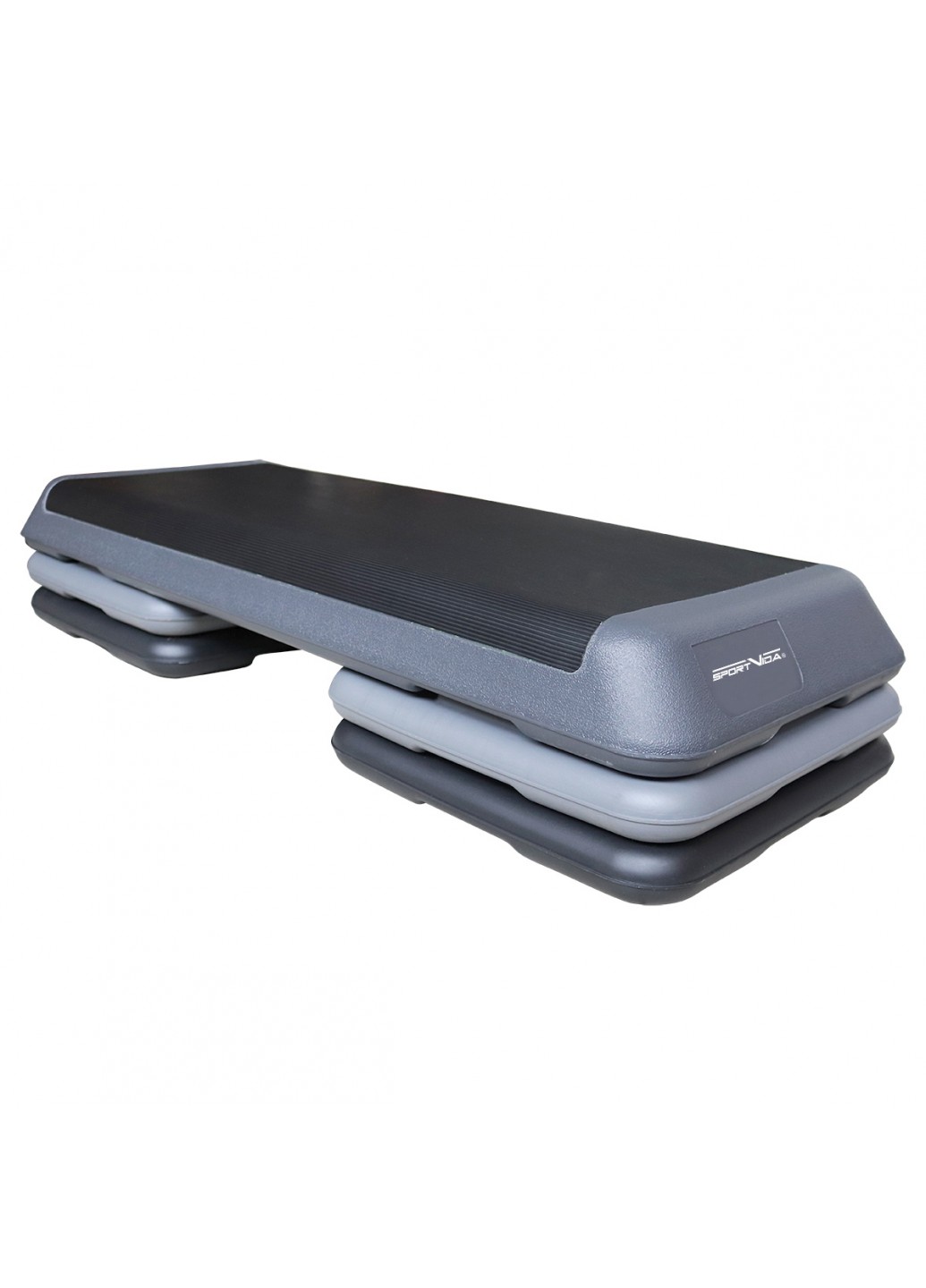 

Современная степ-платформа для аэробики SportVida 110х41х10-15-20 см (fit0007905) Черно-серый