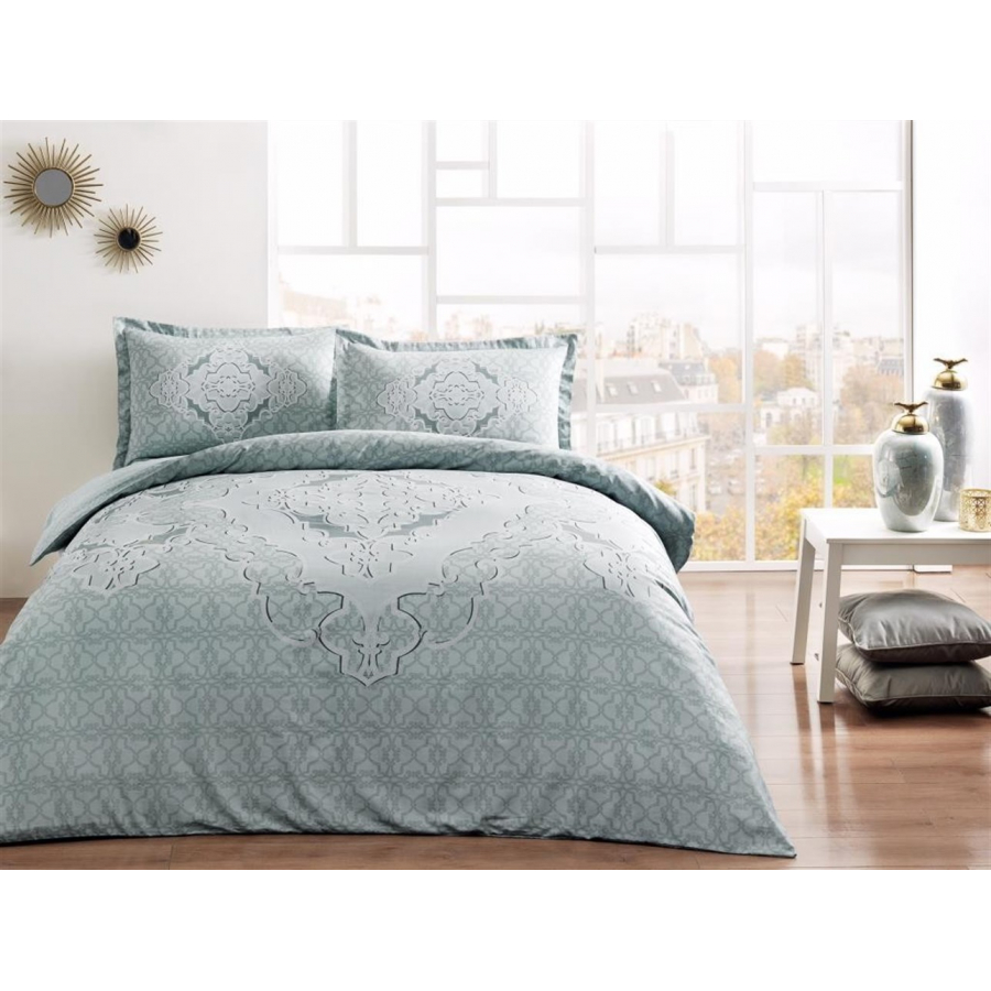 

Современный комплект постельного белья Tac Евро Ментоловый