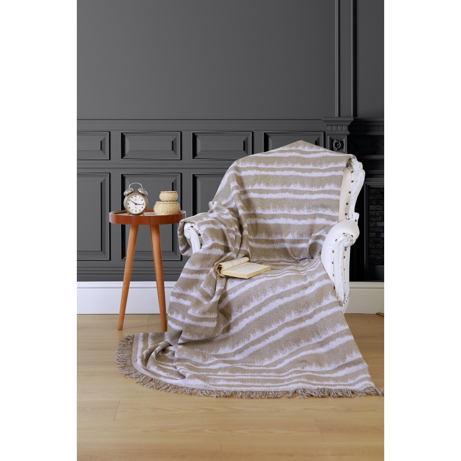 

Современный плед-накидка Damask Eponj Home 170х220 см Горчичный