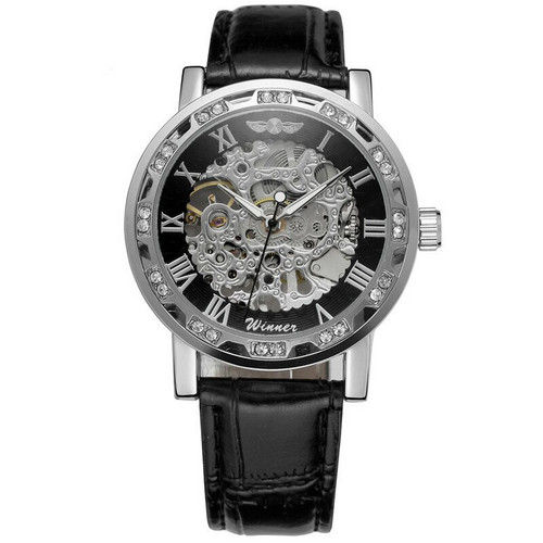 

Часы наручные Winner 8012 Diamonds Automatic Black-Silver 2