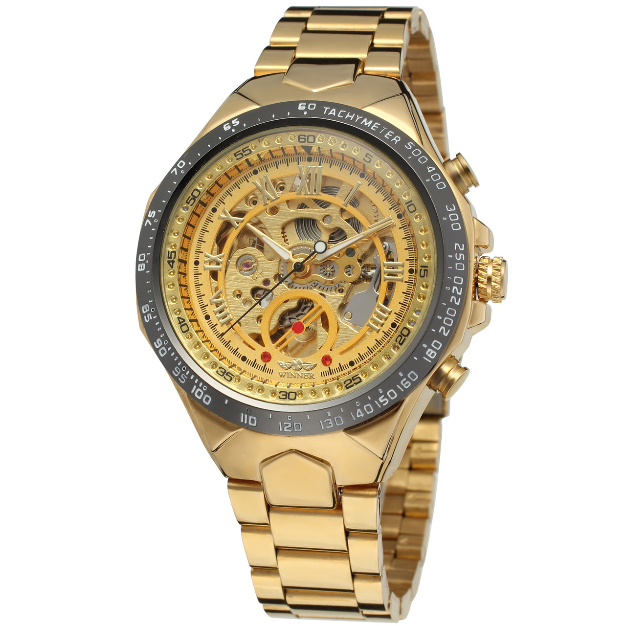 

Часы наручные Winner 8067 Gold-Black-Gold Red Cristal