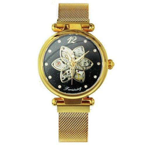 

Часы наручные Forsining 1171 Gold-Black Diamonds