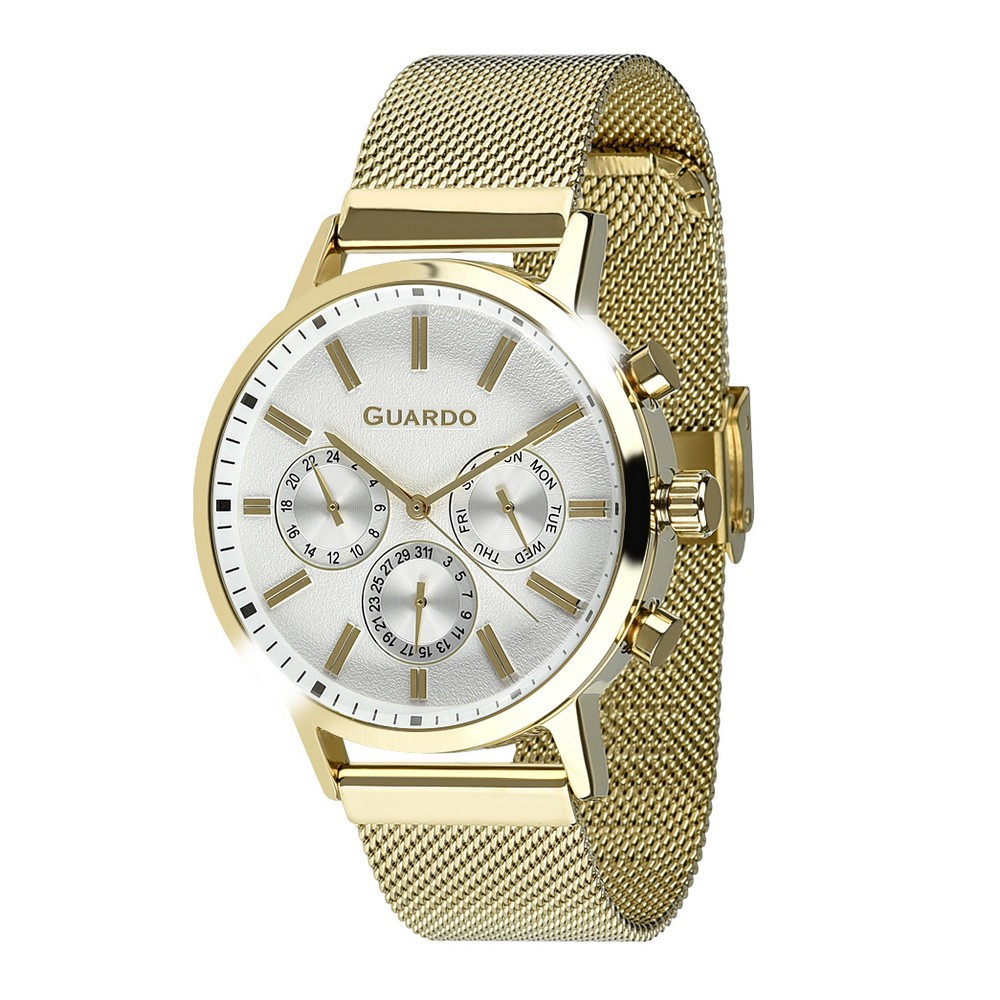 

Часы наручные Guardo 012077-5 Gold-White