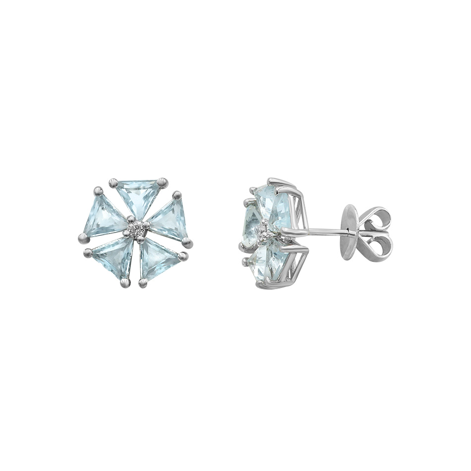 

Серьги из белого золота с бриллиантами и топазами из золота 1195757