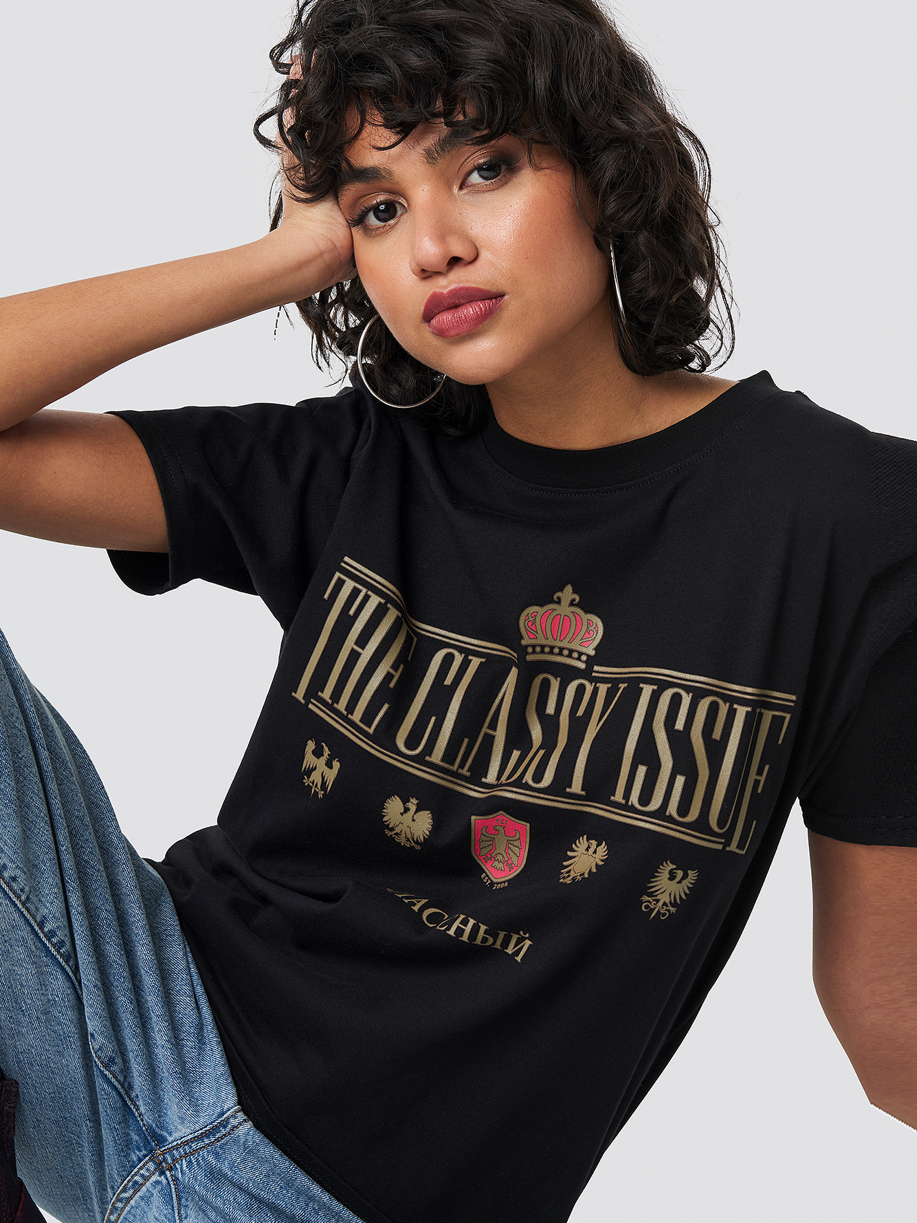 

Футболка с принтом The Classy Issue royalprinttee-1  Черный, Футболка с принтом The Classy Issue royalprinttee-1 S Черный