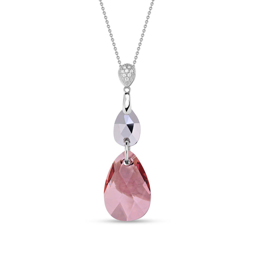 

Серебряный кулон c цепочкой SPARK Double Drop со Swarovski модели NC323061061CHAP