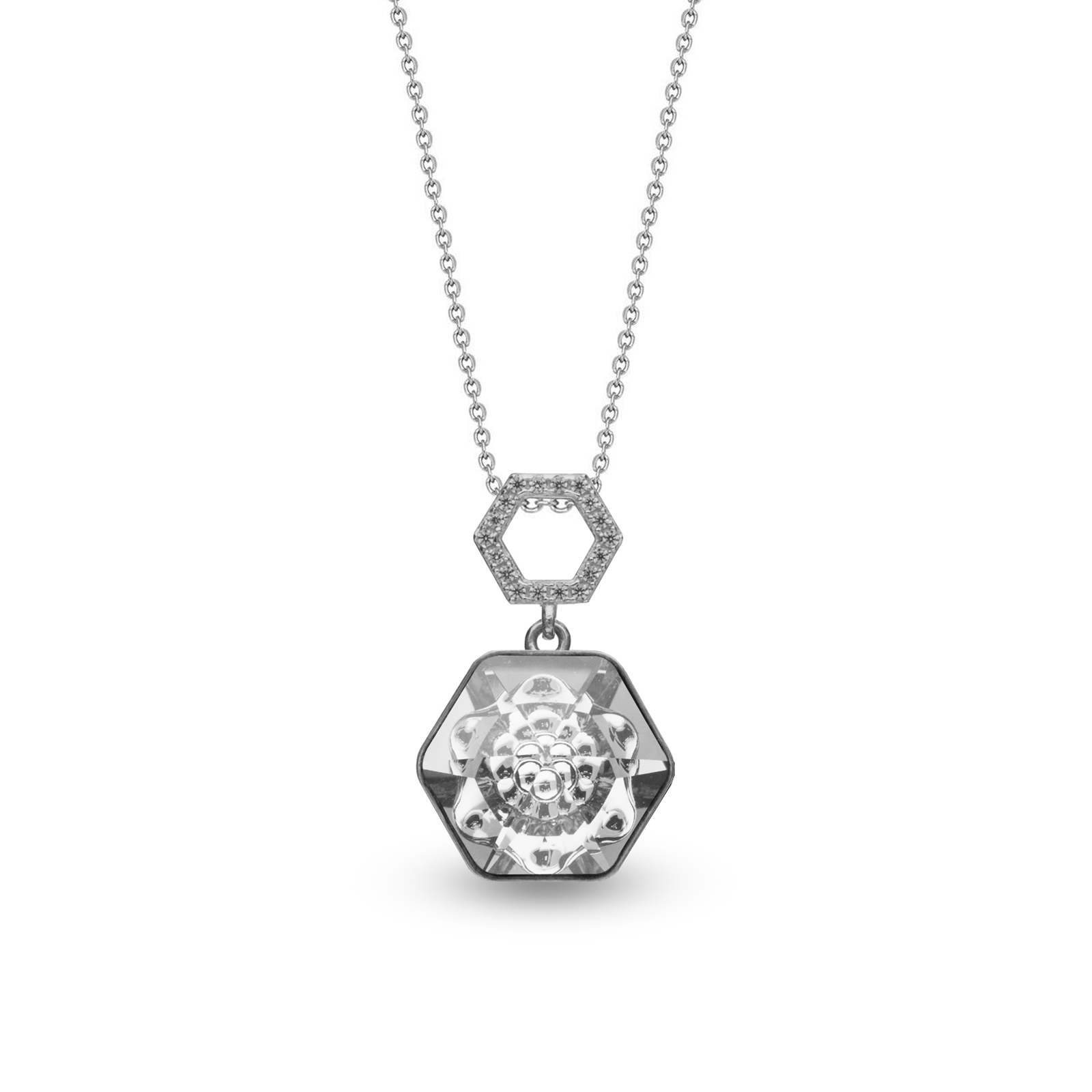 

Серебряный кулон c цепочкой SPARK Favo со Swarovski модели NC468114C