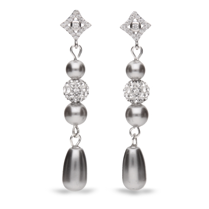 

Серебряные серьги SPARK Charm Pearl со Swarovski модели KW58105816LG