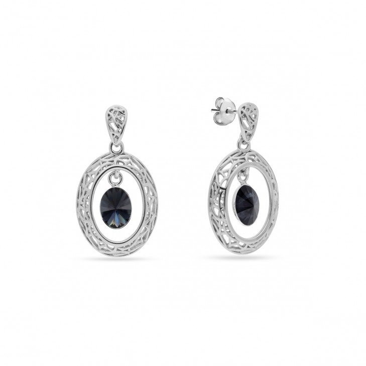 

Серебряные серьги SPARK Ajour Oval со Swarovski модели KWA41228GT