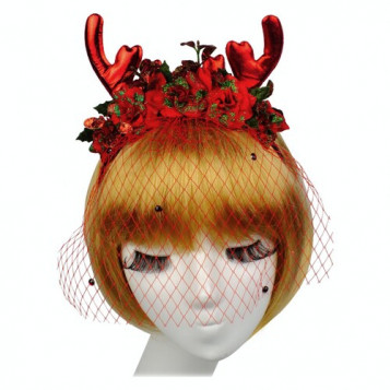 

Рожки Бемби Red с вуалью Seta 18-1045RD-GR
