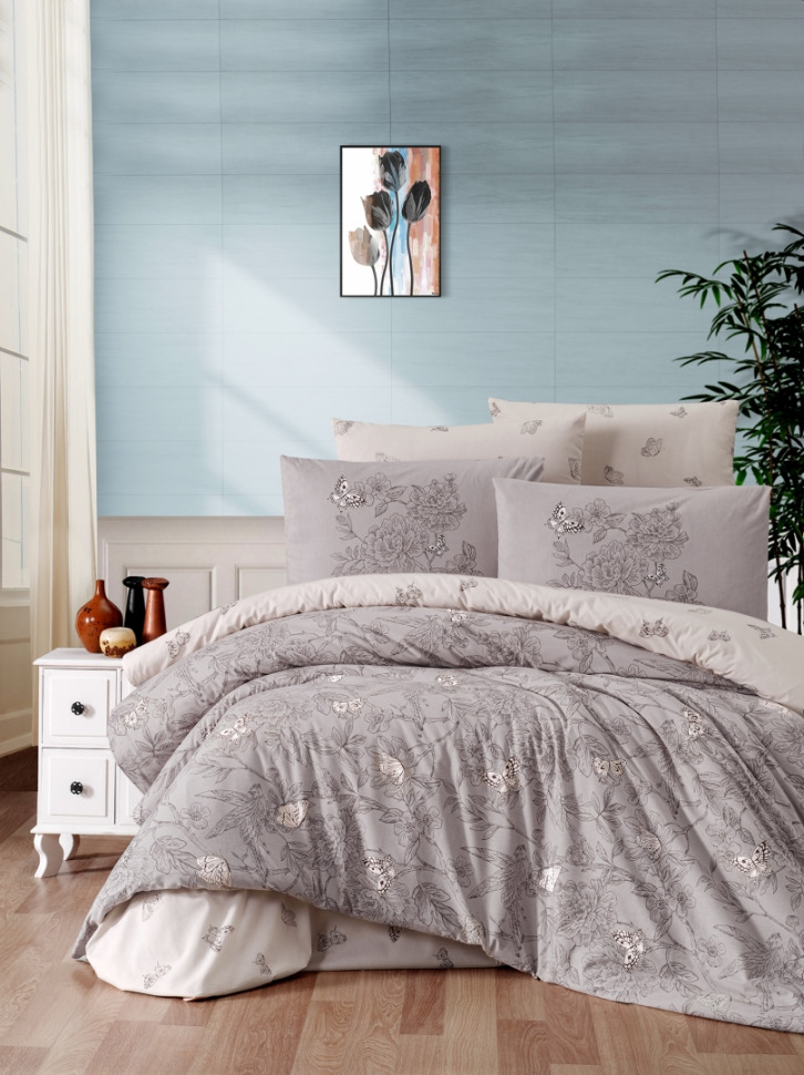 

Постельный комплект ранфорс First Choice R-376 Paradise mink евро m017471