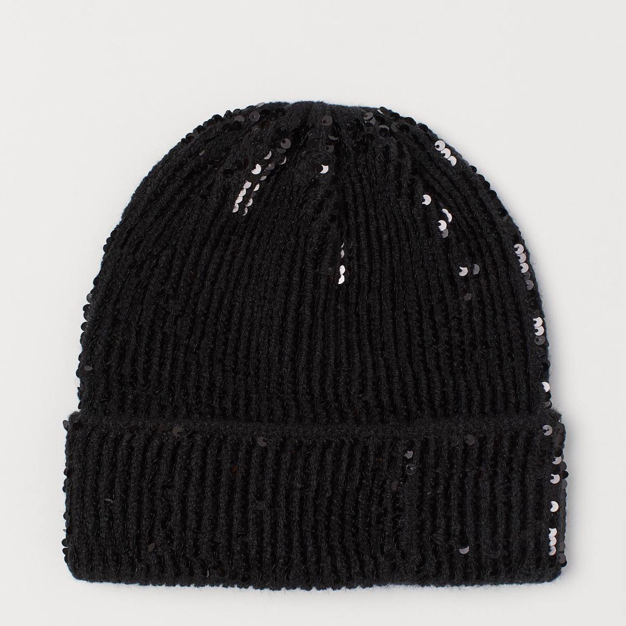 

Шапка H&M 110-805683 52-58 Черная в пайетки