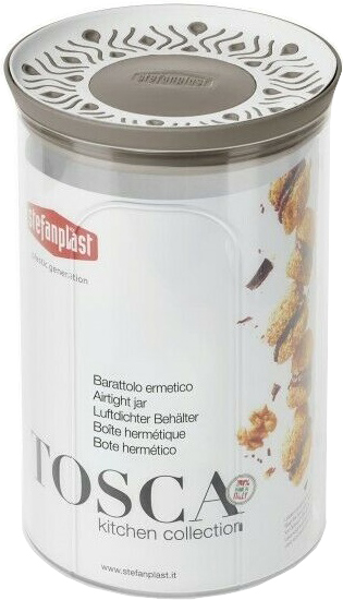 

Емкость для хранения сыпучих продуктов Stefanplast Tosca 1.2 л Бело-коричневая