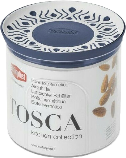 

Емкость для хранения сыпучих продуктов Stefanplast Tosca 0.7 л Бело-голубая