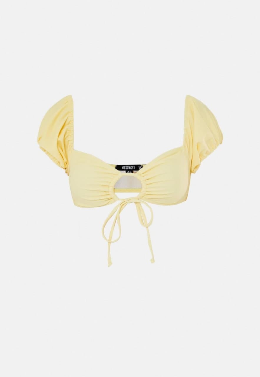 

Купальный топ PrettyLittleThing 44 желтый 5059383539963