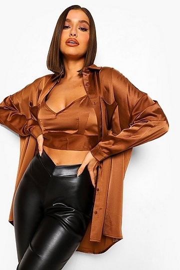 

Рубашка Boohoo 40 бронзовый 5059383539908