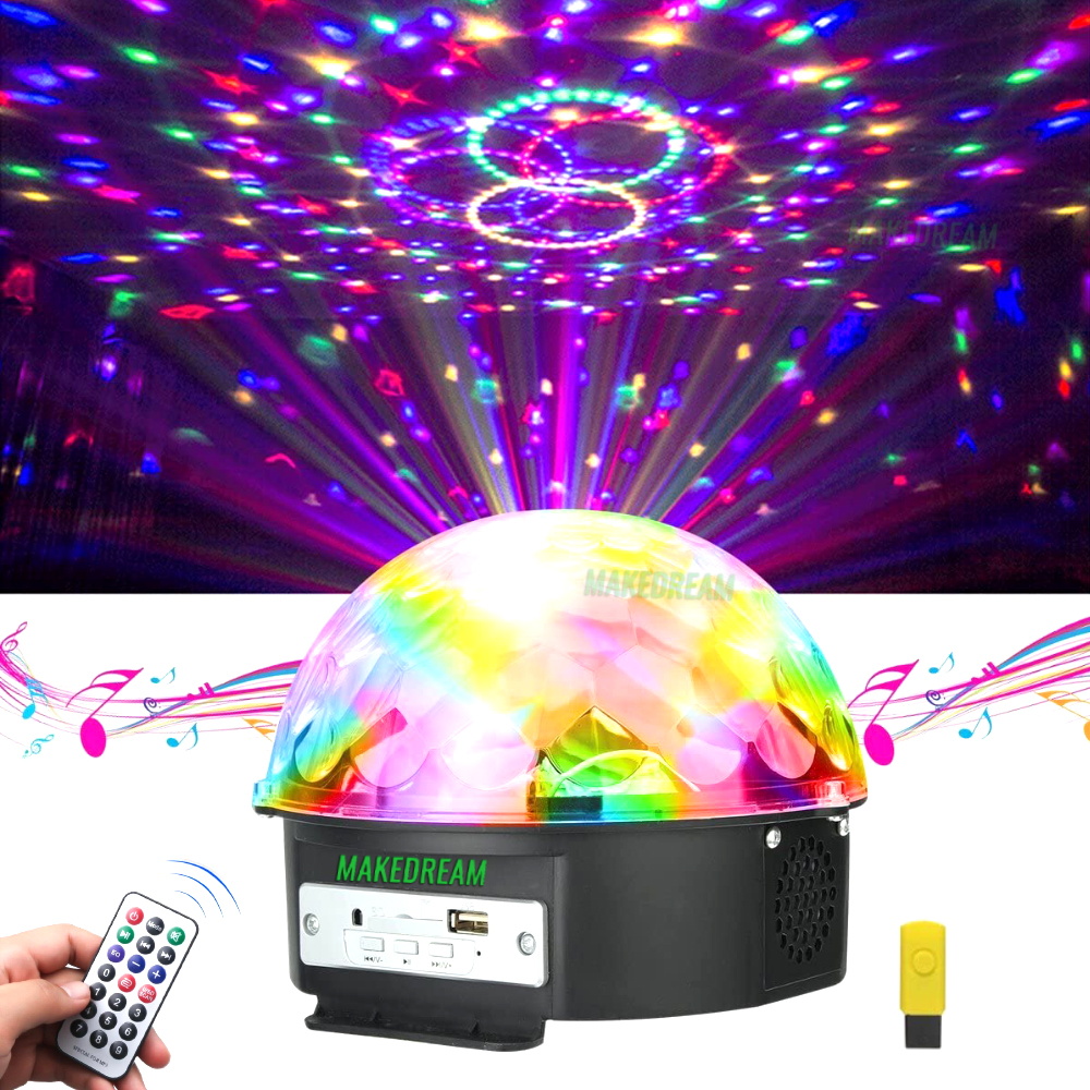

Диско шар светодиодный Лампа проектор MP3 LED Crystall светомузыка с пультом ДУ + флешка Black (L0558)