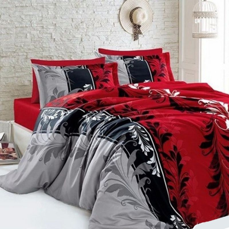 

Набор постельного белья 10052 Time Textile 150х220 см Серый, Красный, Черный