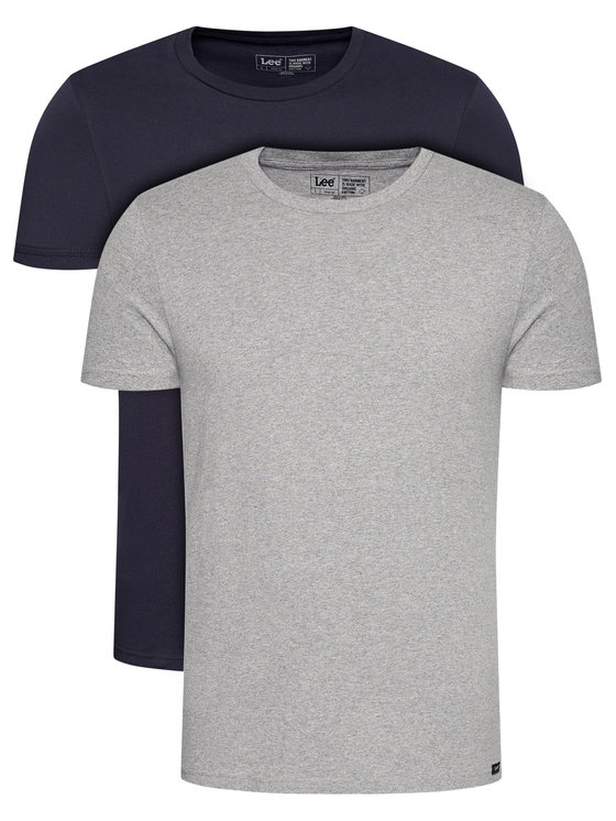 

Футболки твин-пак Lee Twin pack Crew Fitted Fit Синий/Серый XXL-00