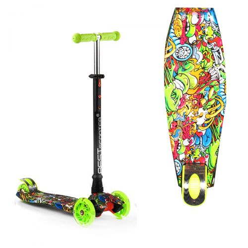 

Самокат четырехколесный "Best Scooter", граффити 1