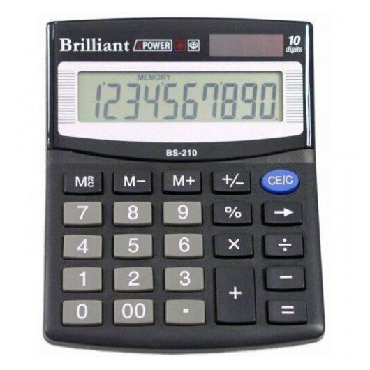 

Калькулятор электронный Brilliant 10-разрядный 100 х 124 х 33 мм (BS-210)