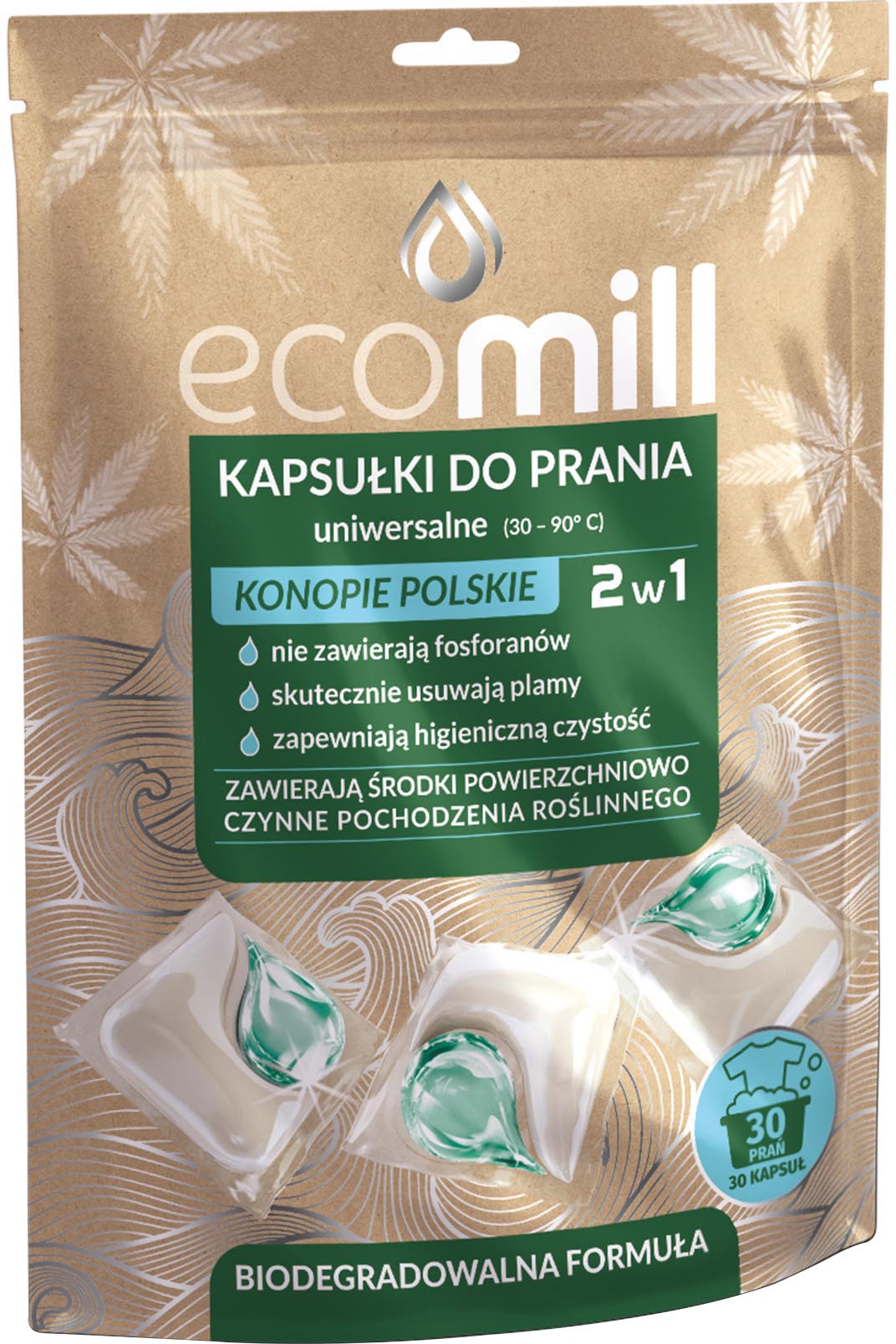

Универсальные капсулы для стирки Mill Clean с экстрактом конопли