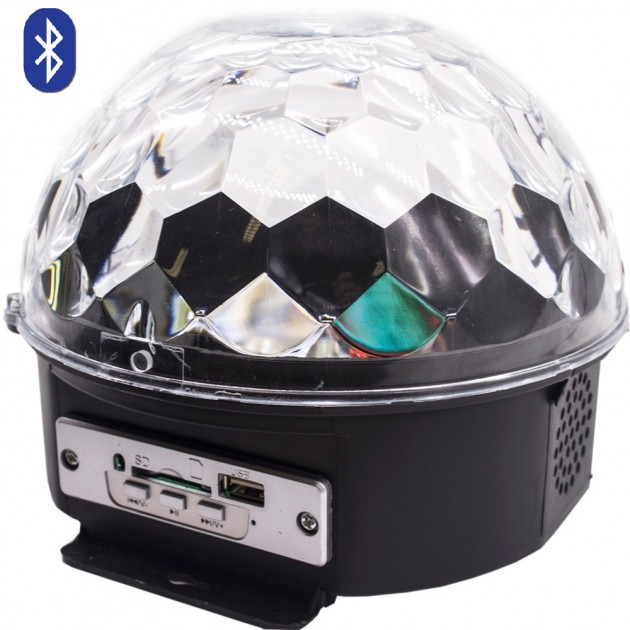 

Светодиодный проектор ночник дискошар LED Magic Ball Light с пультом ДУ Bluetooth USB флешка от сети