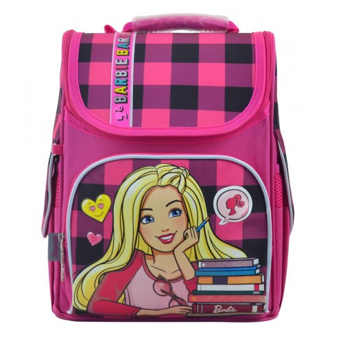 

Рюкзак школьный каркасный 1 Вересня H-11 Barbie red (555156) Розовый
