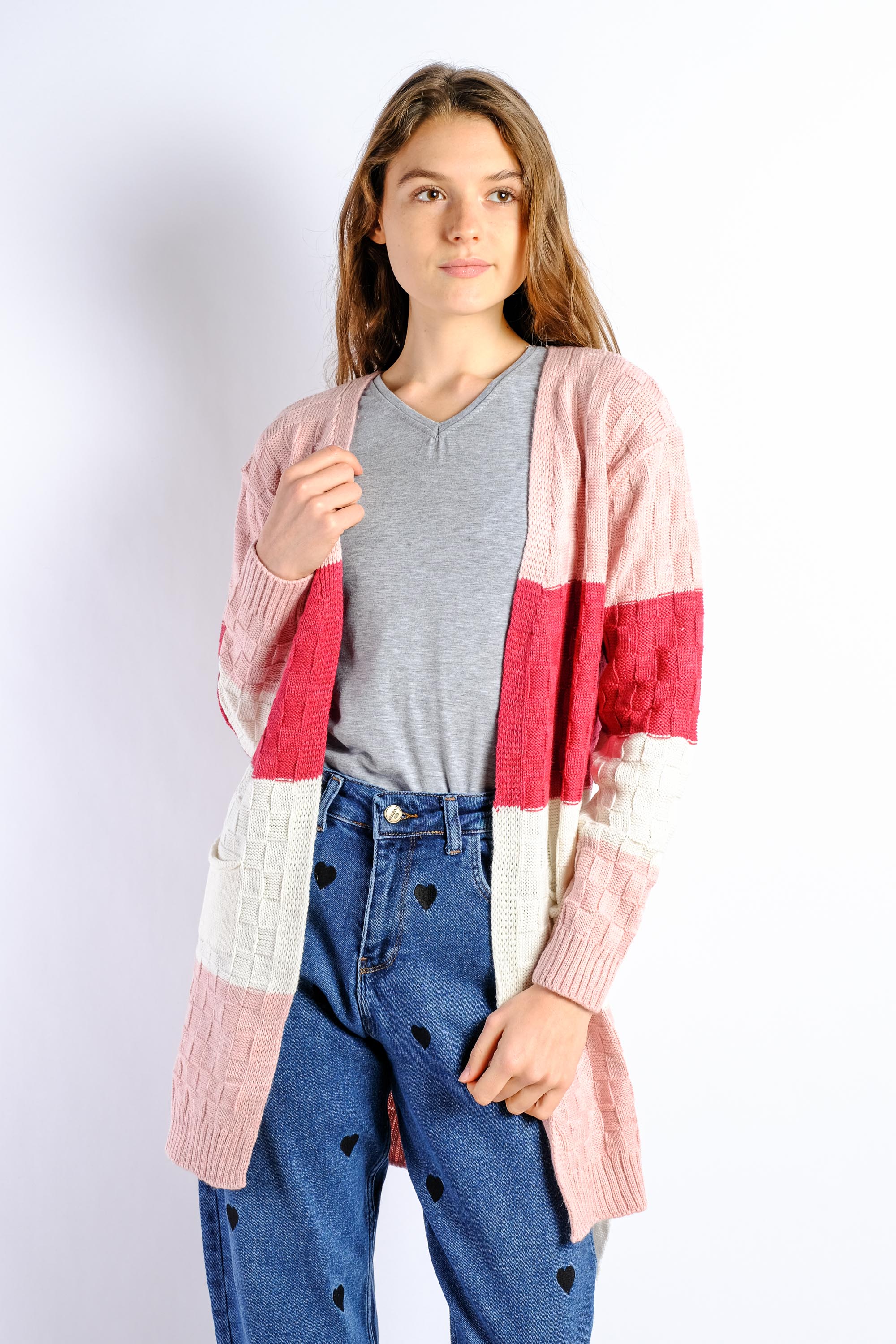 

Кардиган женский Time of Style 85F521-5  Розовый/красный, Кардиган женский Time of Style 85F521-5 One size Розовый/красный