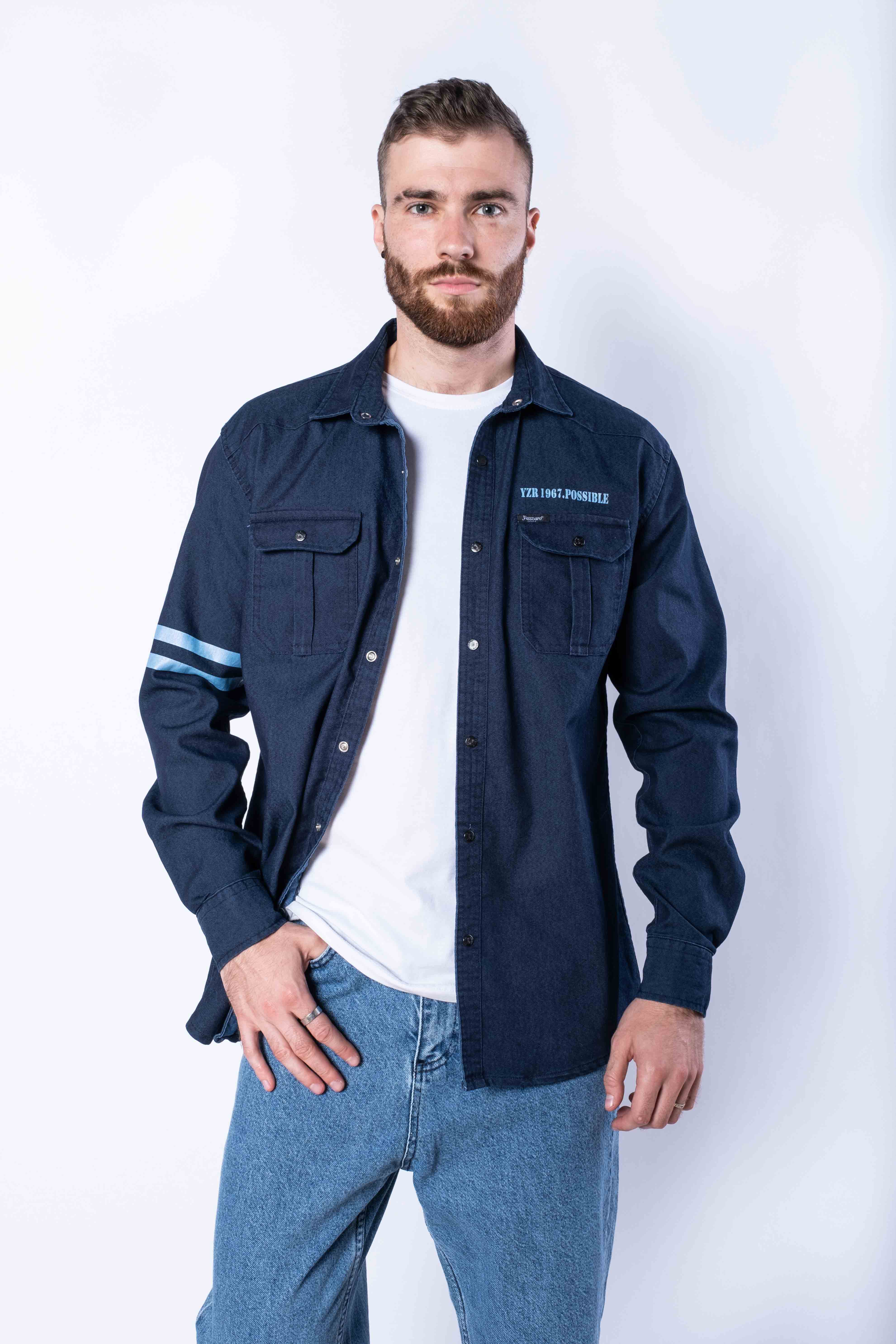 

Рубашка с длинными рукавами Time of Style 644f008  Темно-синий, Рубашка с длинными рукавами Time of Style 644f008 S Темно-синий