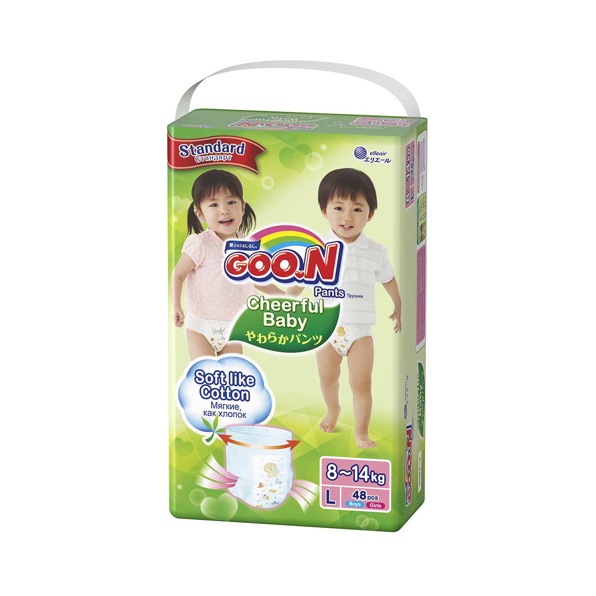 

Трусики-подгузники CHEERFUL BABY для детей 8-14 кг L унисекс 48 шт