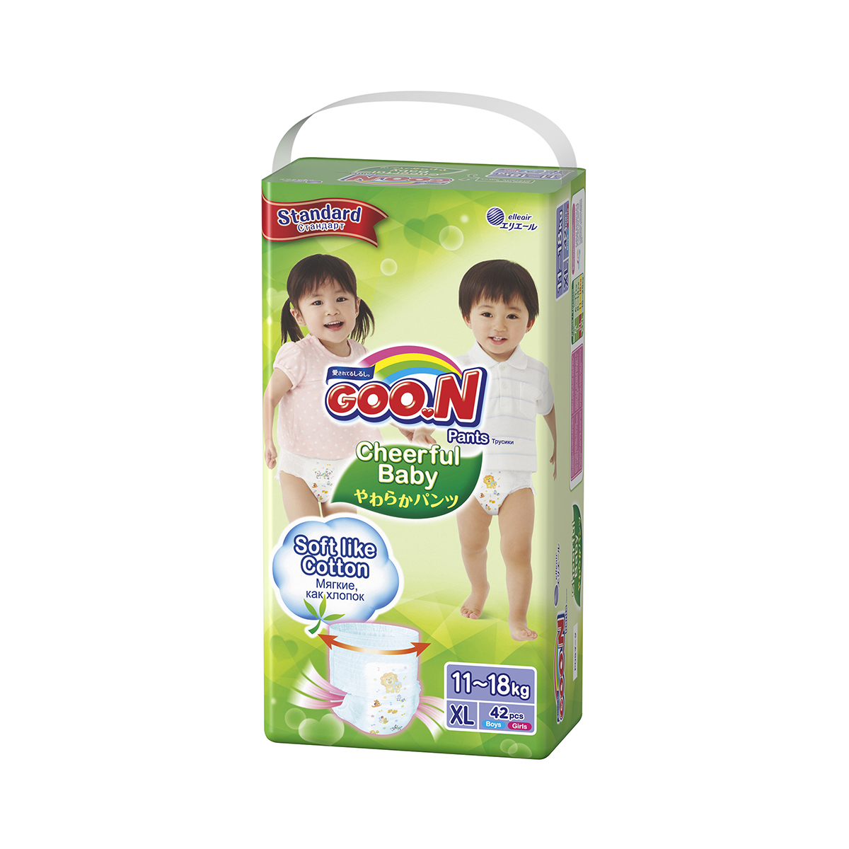 

Трусики-подгузники CHEERFUL BABY для детей 11-18 кг XL унисекс 42 шт